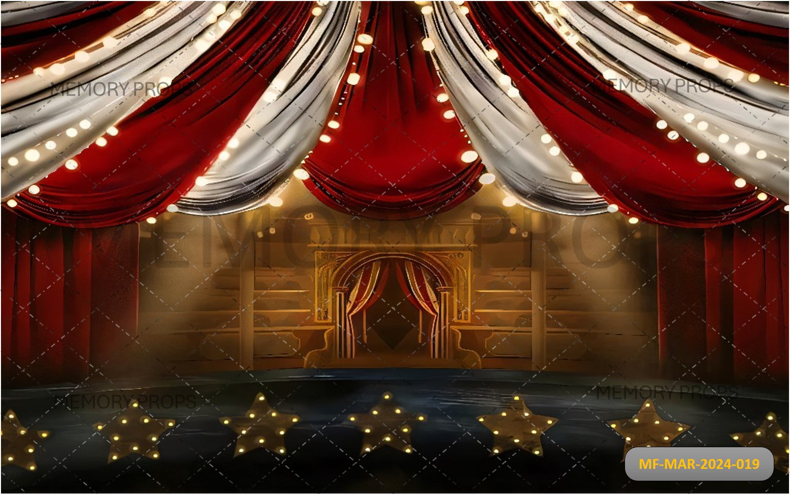 CIRCUS CURTAIN TENT STAGE STARS - PRINTED BACKDROPS