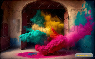 COLORFUL SMOKE BOMB HOLI - BABY PRINTED BACKDROPS