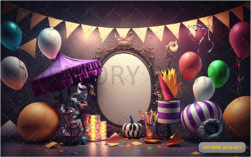 BIRTHDAY PARTY WITH BALLOONS DECORATION - PRINTED BACKDROPS