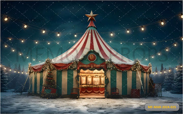 VIBRANT CIRCUS TENT AT NIGHT - PRINTED BACKDROPS