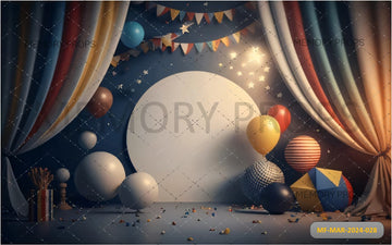 FESTIVE PARTY WITH BALLOONS STAGE - PRINTED BACKDROPS