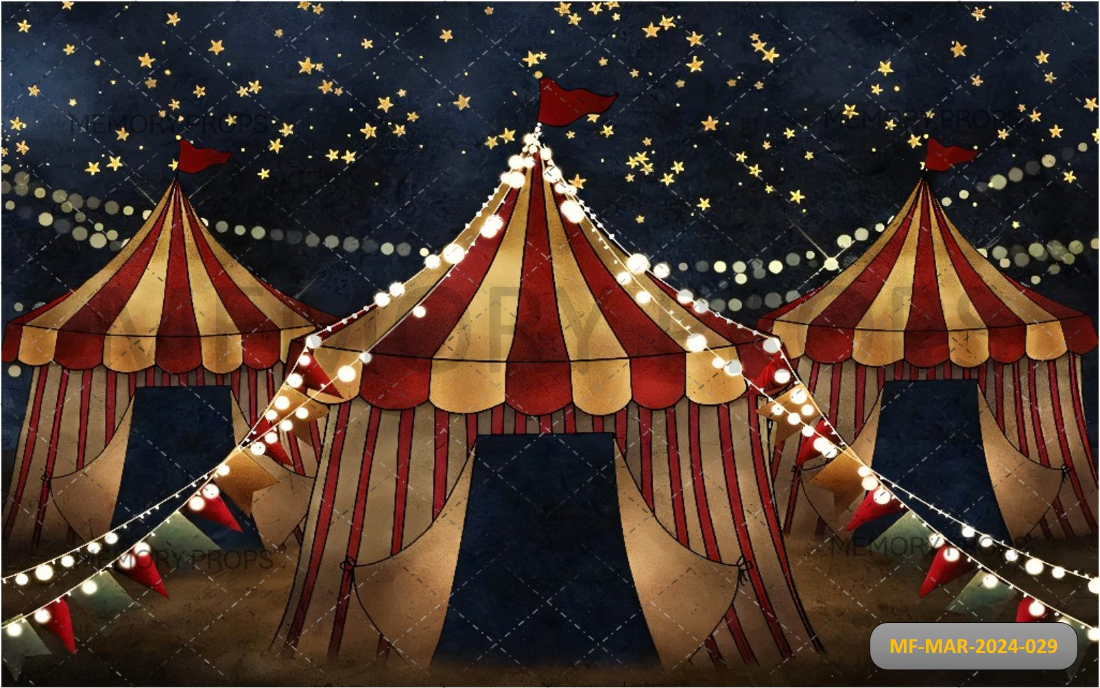 CIRCUS TENT AT MIGHT STAR DECORATION - PRINTED BACKDROPS