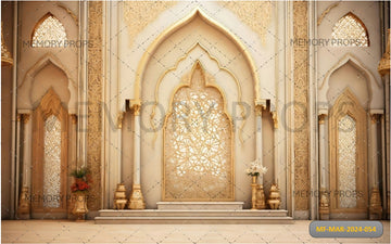 GENERATED ELEGANT GRAND MOUQUE DOOR PRINTED BACKDROP