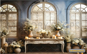 FLOWERAS AND BOHO WITH WINDOW PRINTED BACKDROP