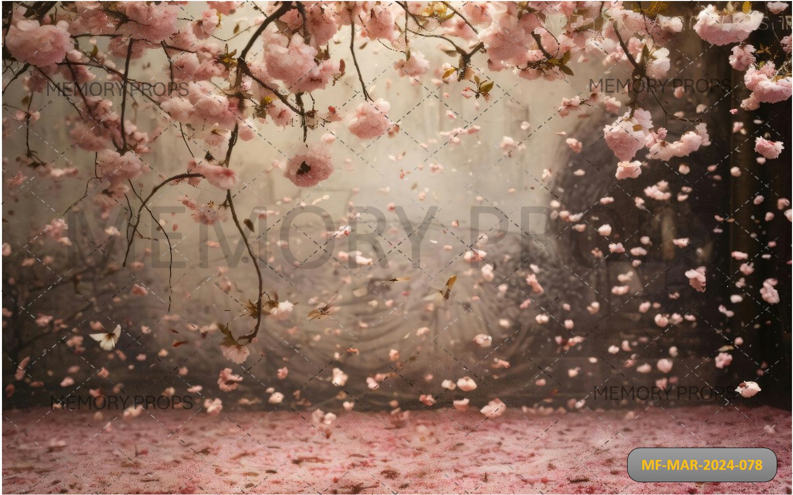 PINK FLOWERS WALL PRINTED BACKDROP