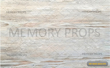 DISTRESSED WHITE WOODEN GRAINED PRINTED BACKDROP