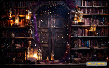 MAGICAL LIBRARY PRINTED BACKDROP