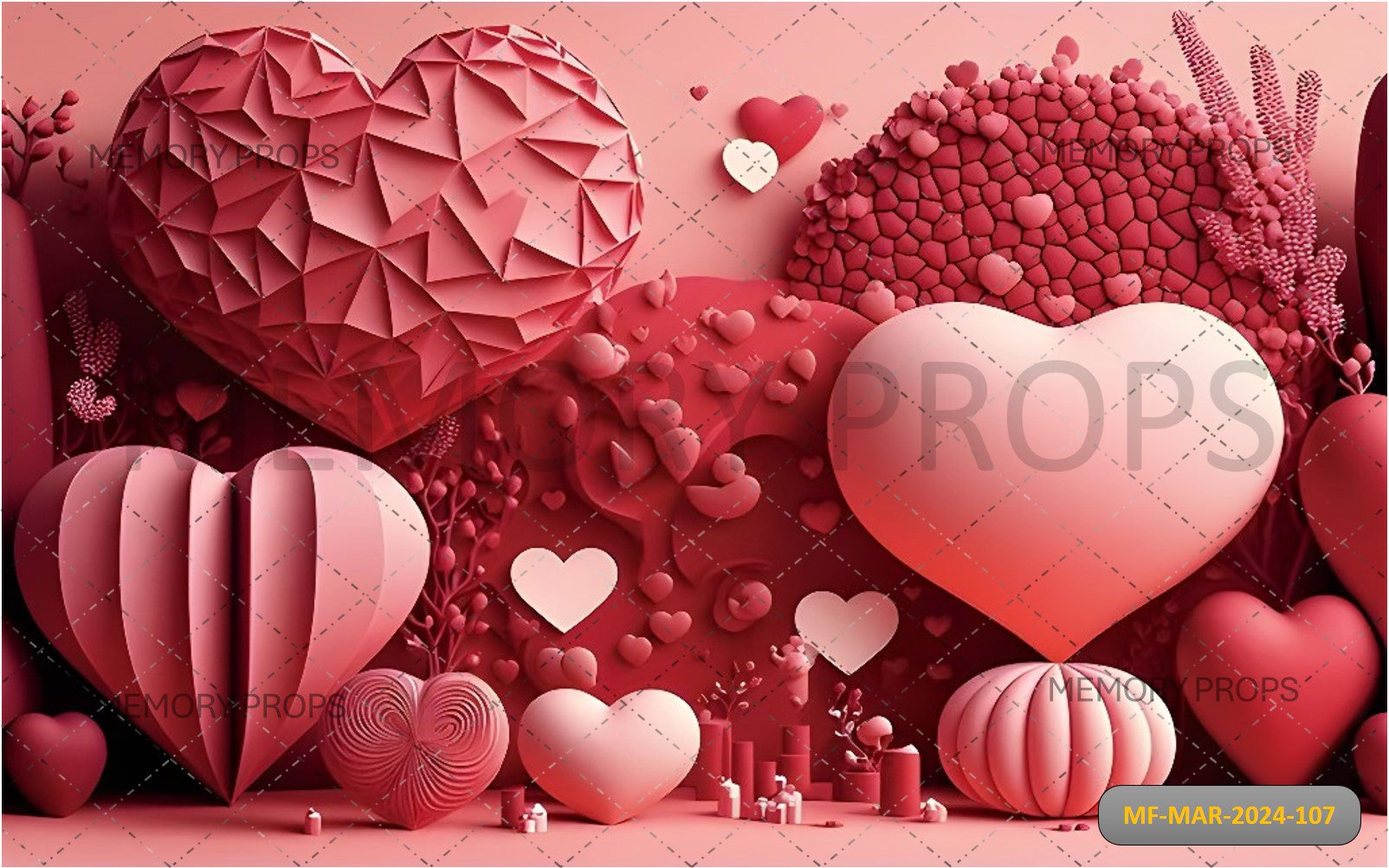 RED LOVE HEART - PRINTED BACKDROPS