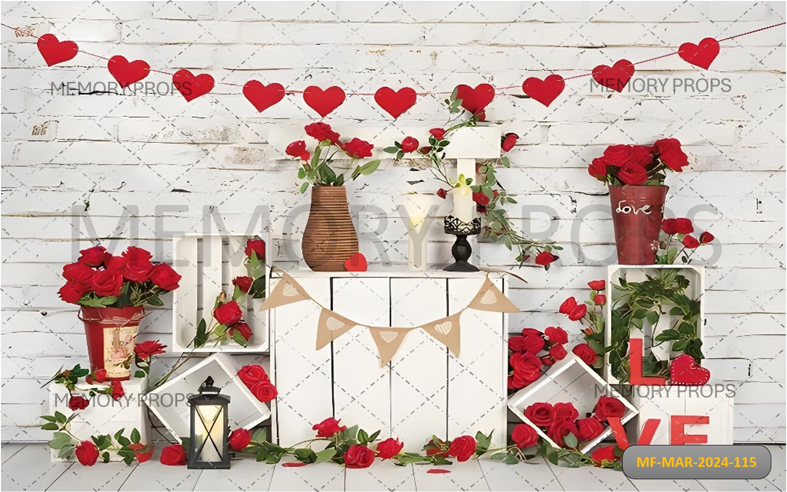 HEARTSTRINGS AND FLOWERS - PRINTED BACKDROPS