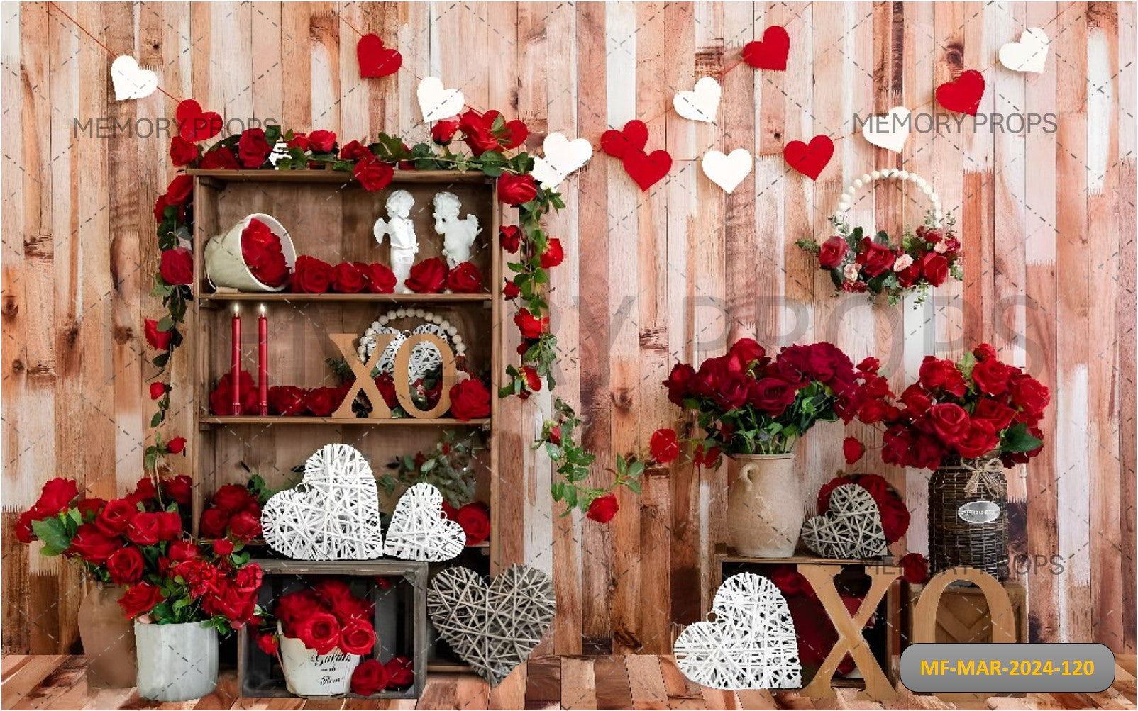 VALENTINE DAY FLOWERS ROOM DECORATION - PRINTED BACKDROPS