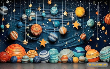 BLUE GALAXY - BABY PRINTED BACKDROPS