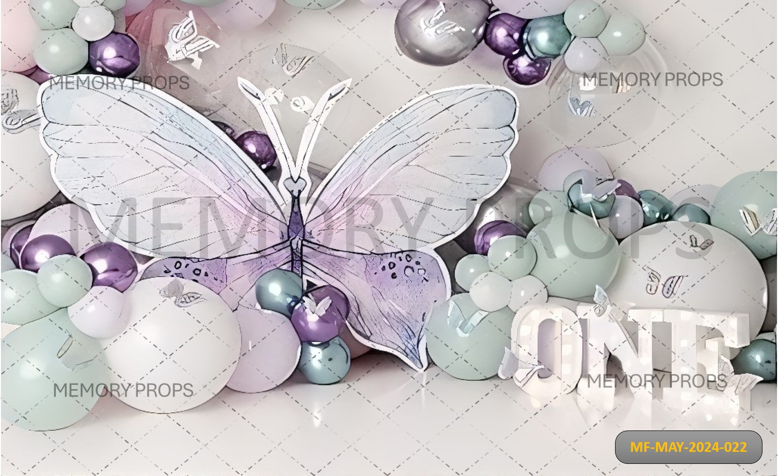 WONDERLAND BUTTERFLY BALLOON - PRINTED BACKDROPS