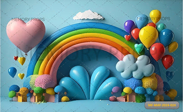 RAINBOW ARCH BALLOON BIRTHDAY - BABY PRINTED BACKDROPS