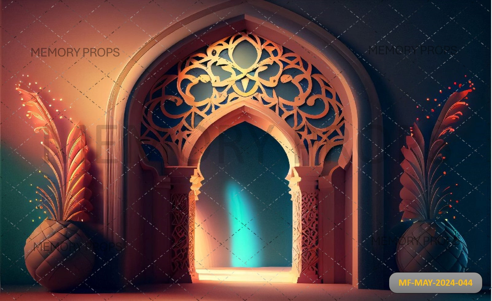 ARABIC RAMADAN PORTAL WINDOW ON MODERN WALL - PRINTED BACKDROPS