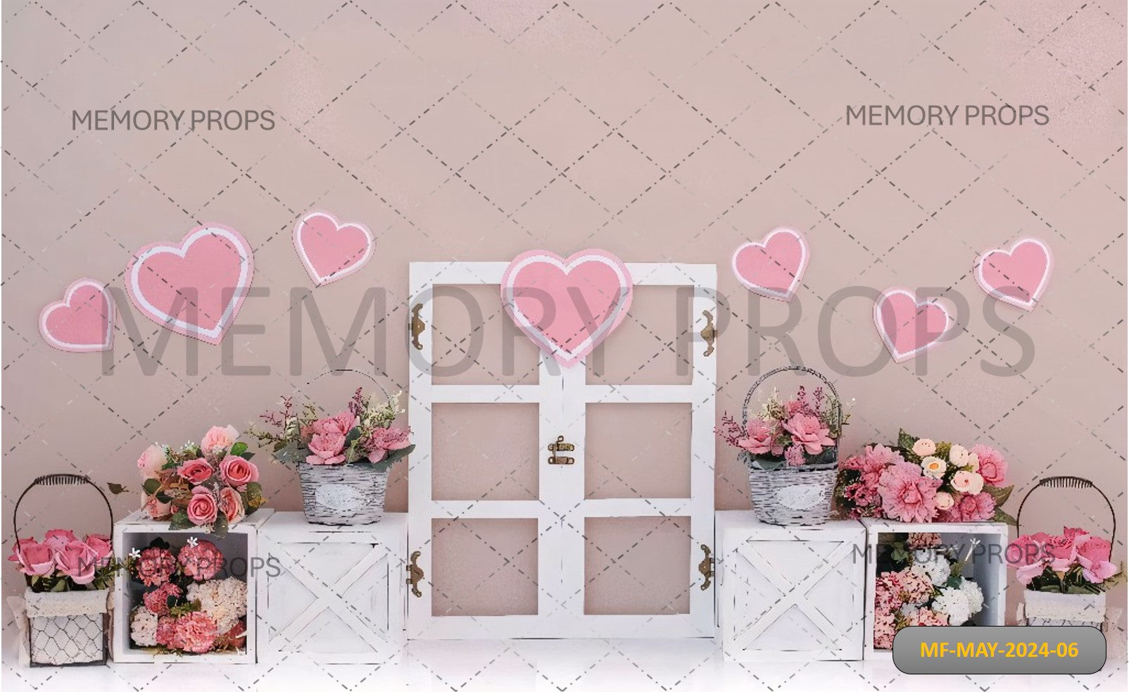 LITTLE HEARTS FABRIC - PRINTED BACKDROPS