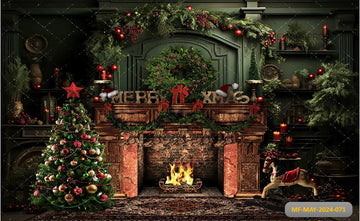 CHRISTMAS INDOOR DECOR WINTER NIGHT - PRINTED BACKDROPS