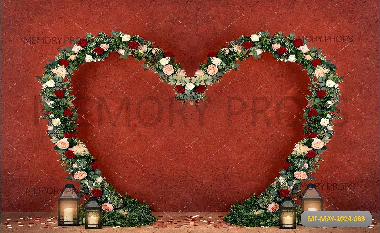 FLORAL HERAT ARCH VALENTINES - PRINTED BACKDROPS