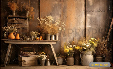 RUSTIC REALM OLD WORLD CHARM PRINTED BACKDROP