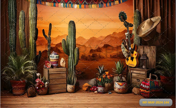 MEXICO DESERT CAXTUS PRINTED BACKDROP