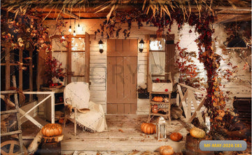 BEAUTIFUL COZY WOODEN PORCH OF THE HOUSE PRINTED BACKDROP