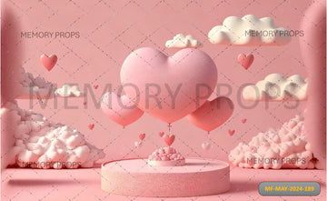 PINK HEART VALENTINES THEME - PRINTED BACKDROPS