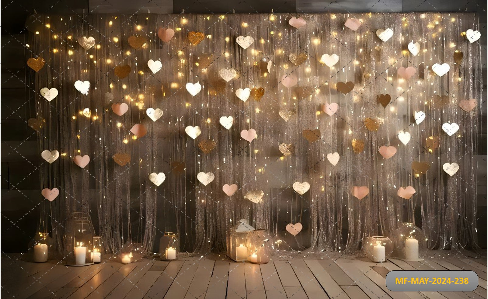 LOVE HEART PARTY BACKGROUND HEARTS - PRINTED BACKDROPS