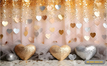 HEART SHAPED BACKGROUND WITH SAINT VALENTINES - PRINTED BACKDROPS