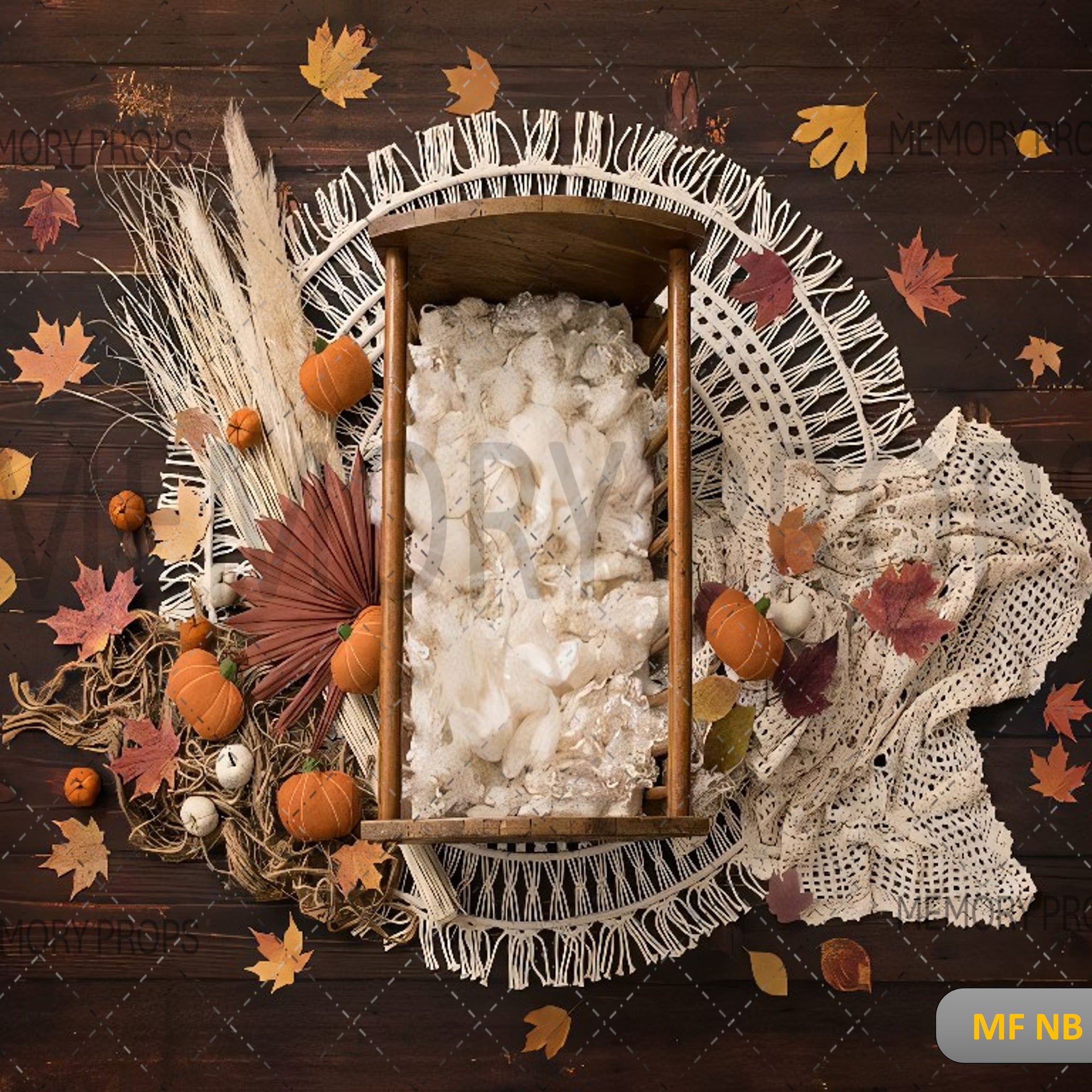 AUTUMN PUMPKIN BED - PRINTED BACKDROP