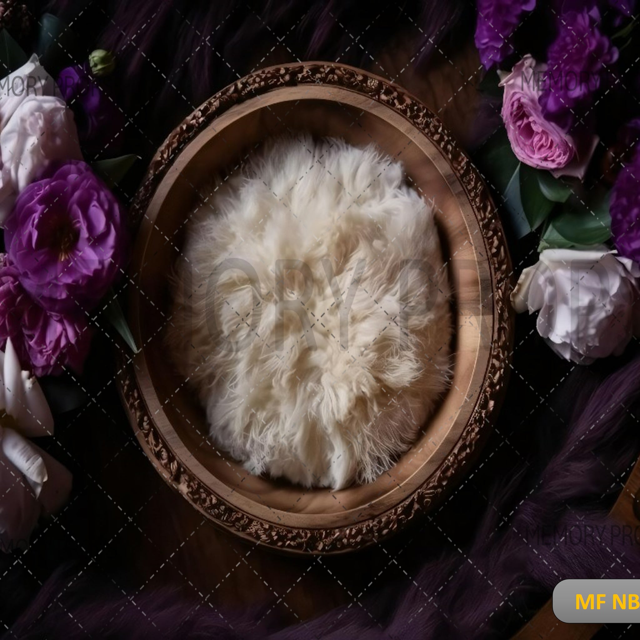 PURPLE FLOWER WITH BASKET - PRINTED BACKDROP