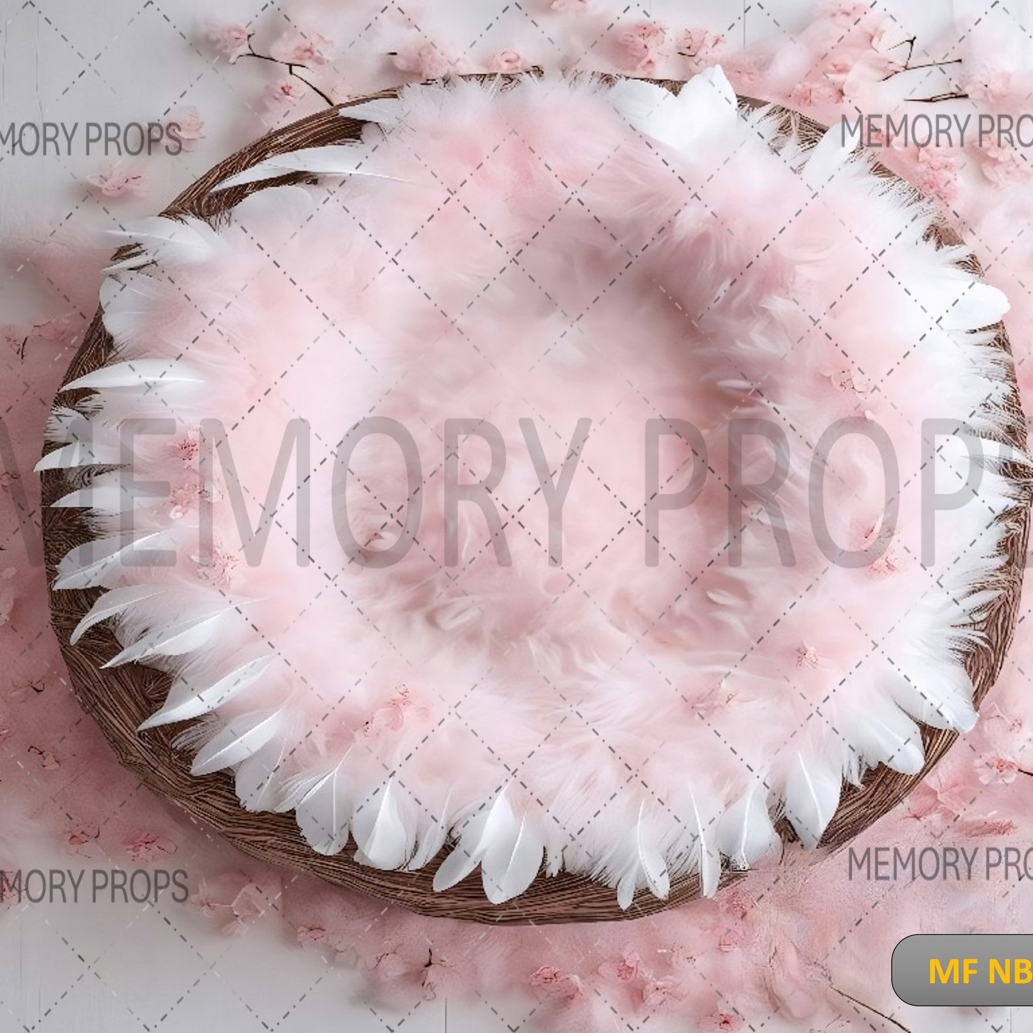 PINK FLOWER QUILL - PRINTED BACKDROP