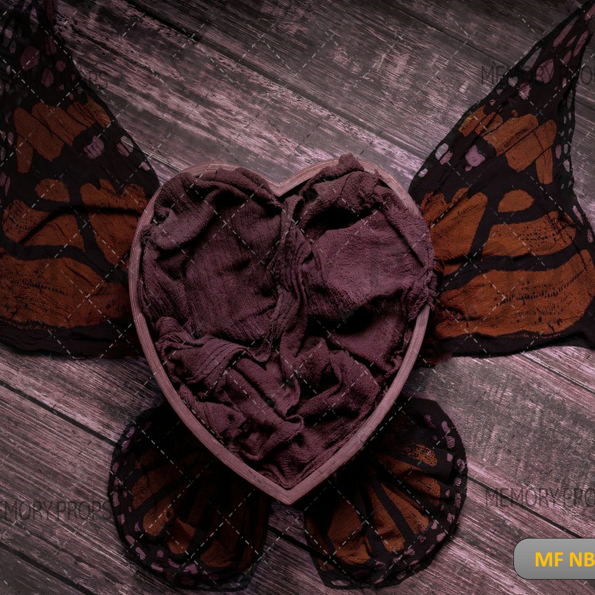 HEART WITH BUTTERFLY - PRINTED BACKDROP