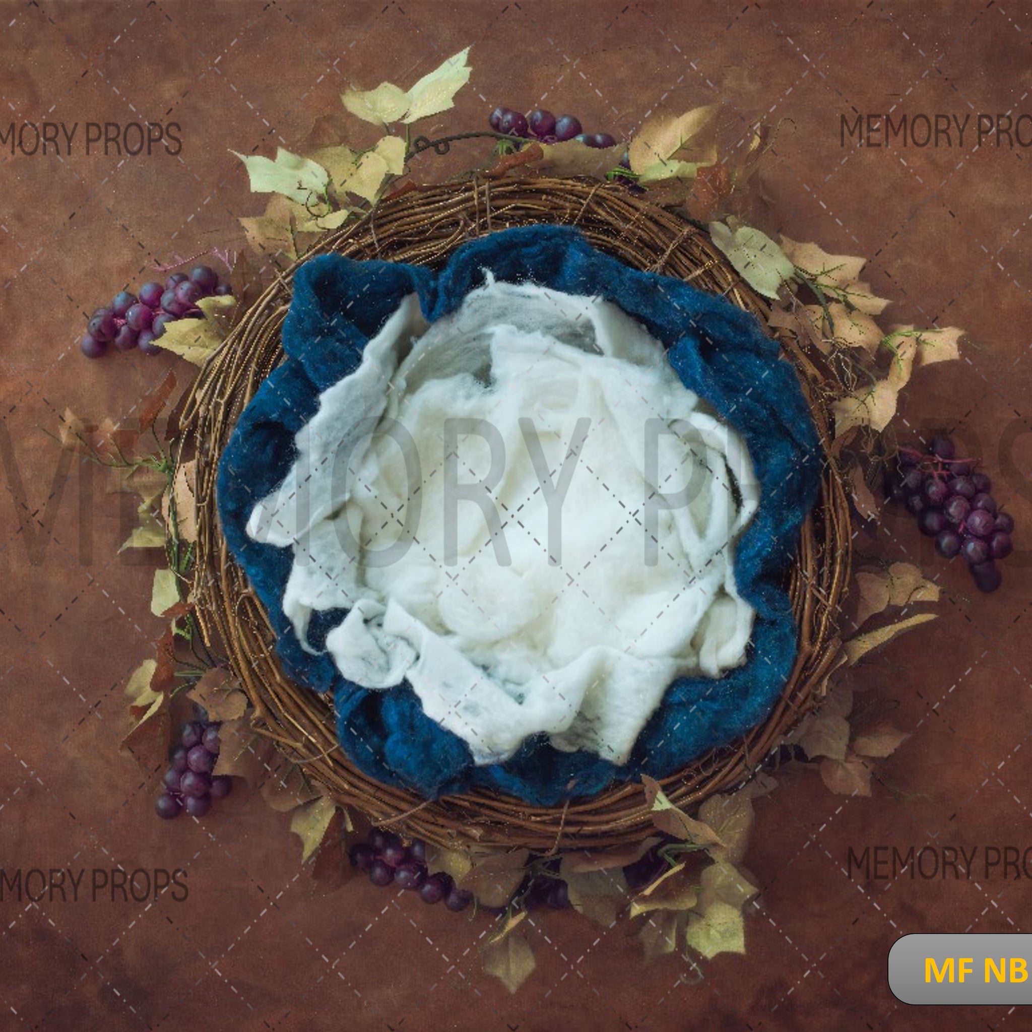 GRAPES LEAVES BASKET - PRINTED BACKDROP