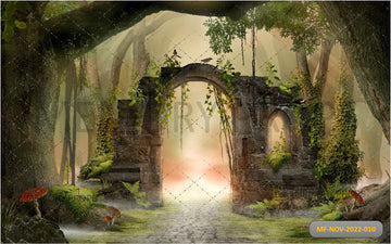 ILLUSTRATION OF ARCH LANDSCAPE - BABY PRINTED BACKDROPS