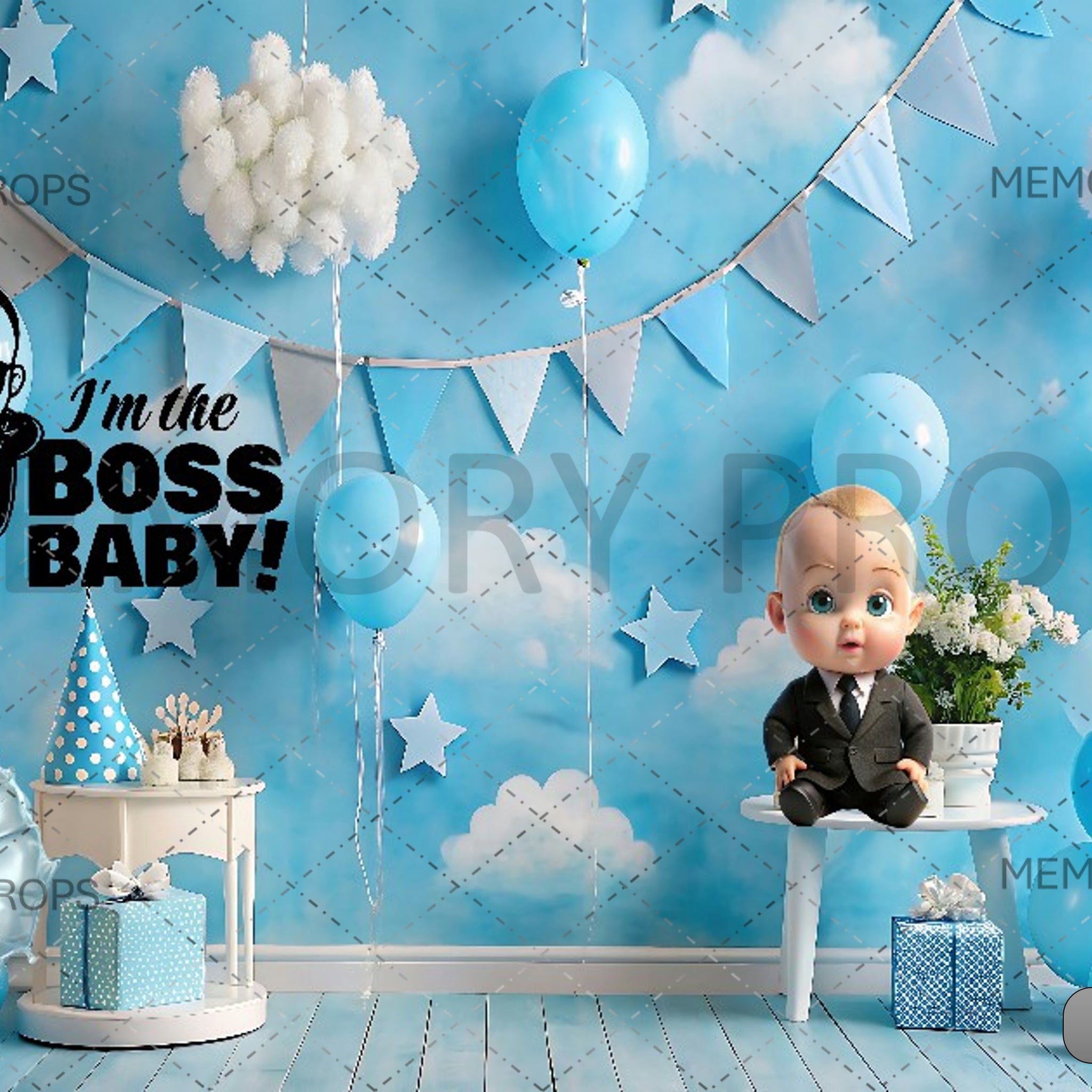 BOSS BABY BIRTHDAY THEME - PRINTED BACKDROPS