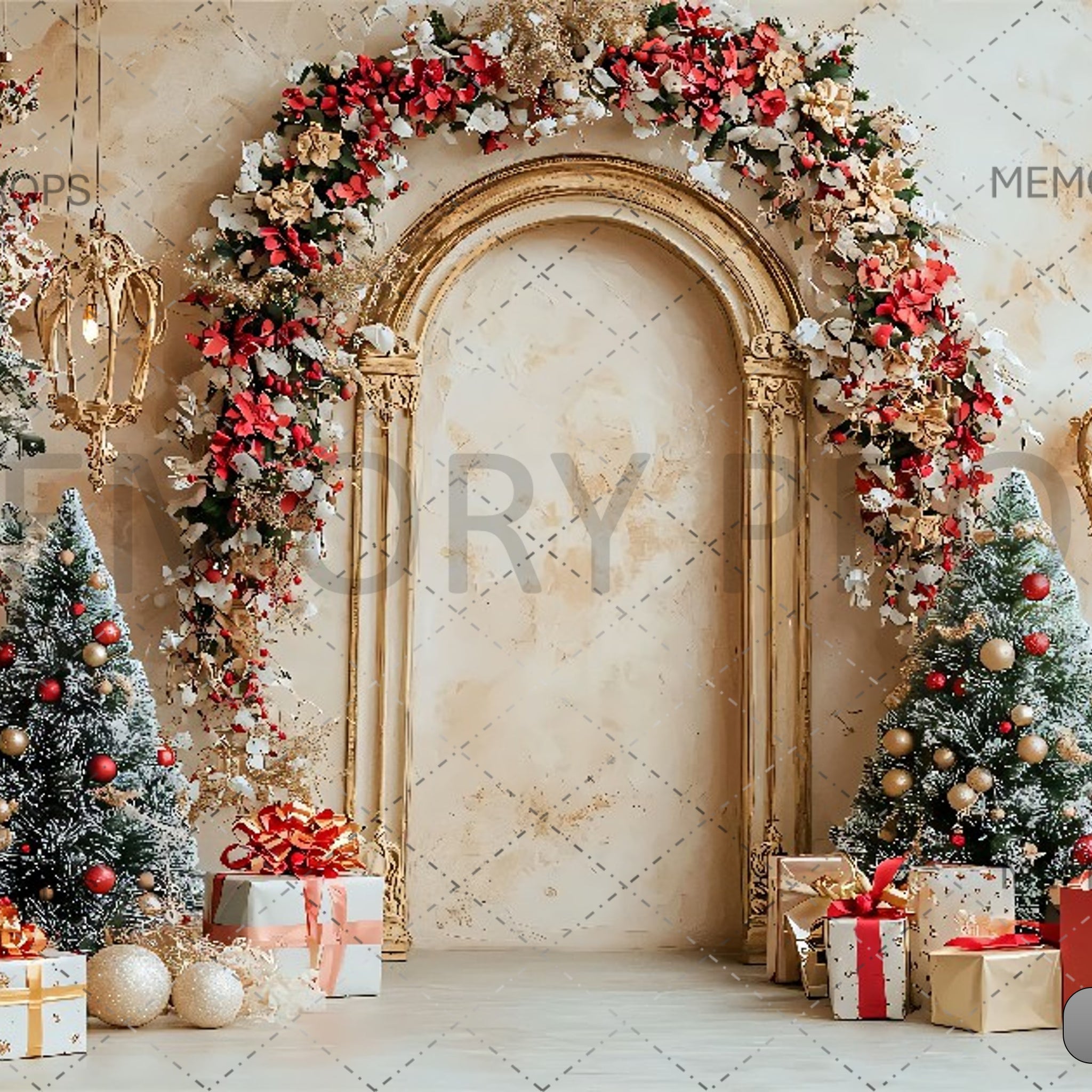 CHRISTMAS WITH GOLDEN ARCHES - PRINTED BACKDROPS