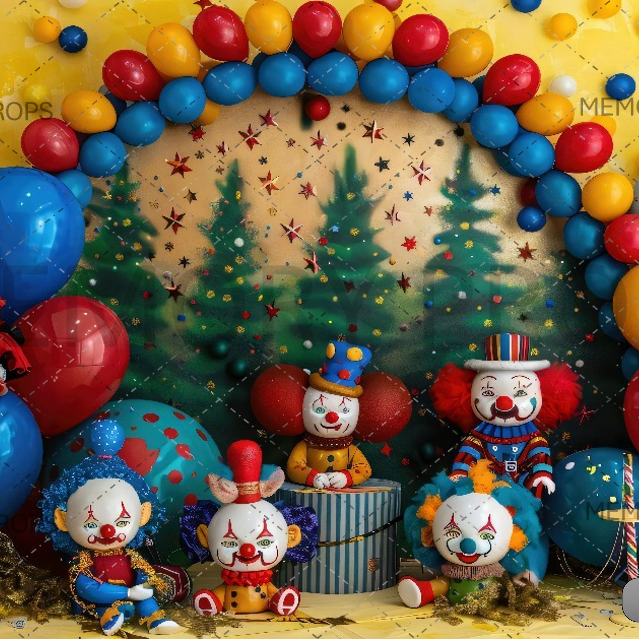 CIRCUS OF CHRISTMAS CHEER - PRINTED BACKDROPS