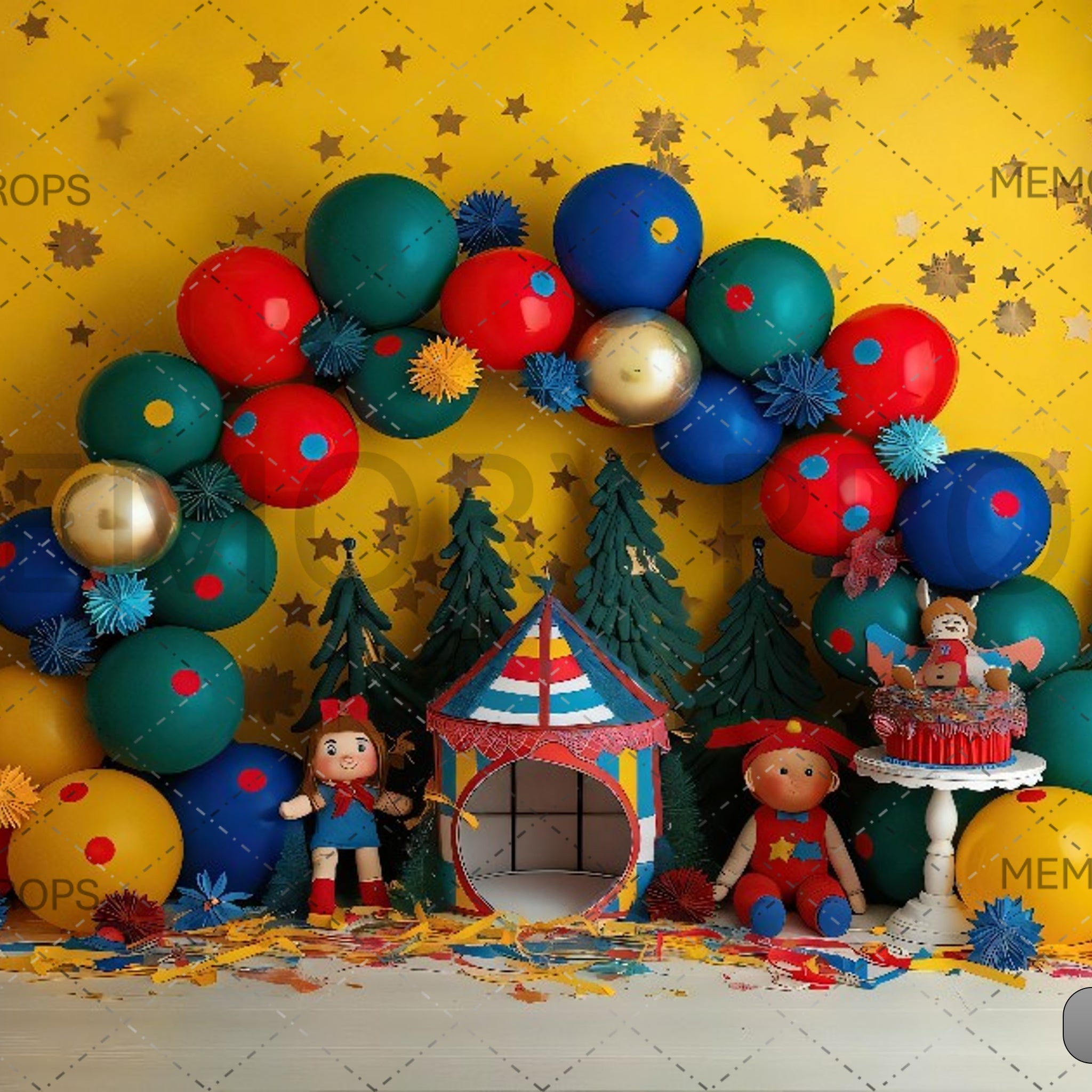 WREATH A HOUSE WITH A CHRISTMAS - PRINTED BACKDROPS