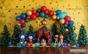 BUNCH OF BALLOONS AND A GOLDEN STAR - PRINTED BACKDROPS