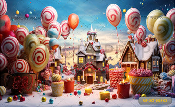 CANDY CANE CARNIVAL CHRISTMAS - PRINTED BACKDROPS