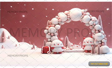 CHRISTMAS BALLOON ARCH - PRINTED BACKDROPS