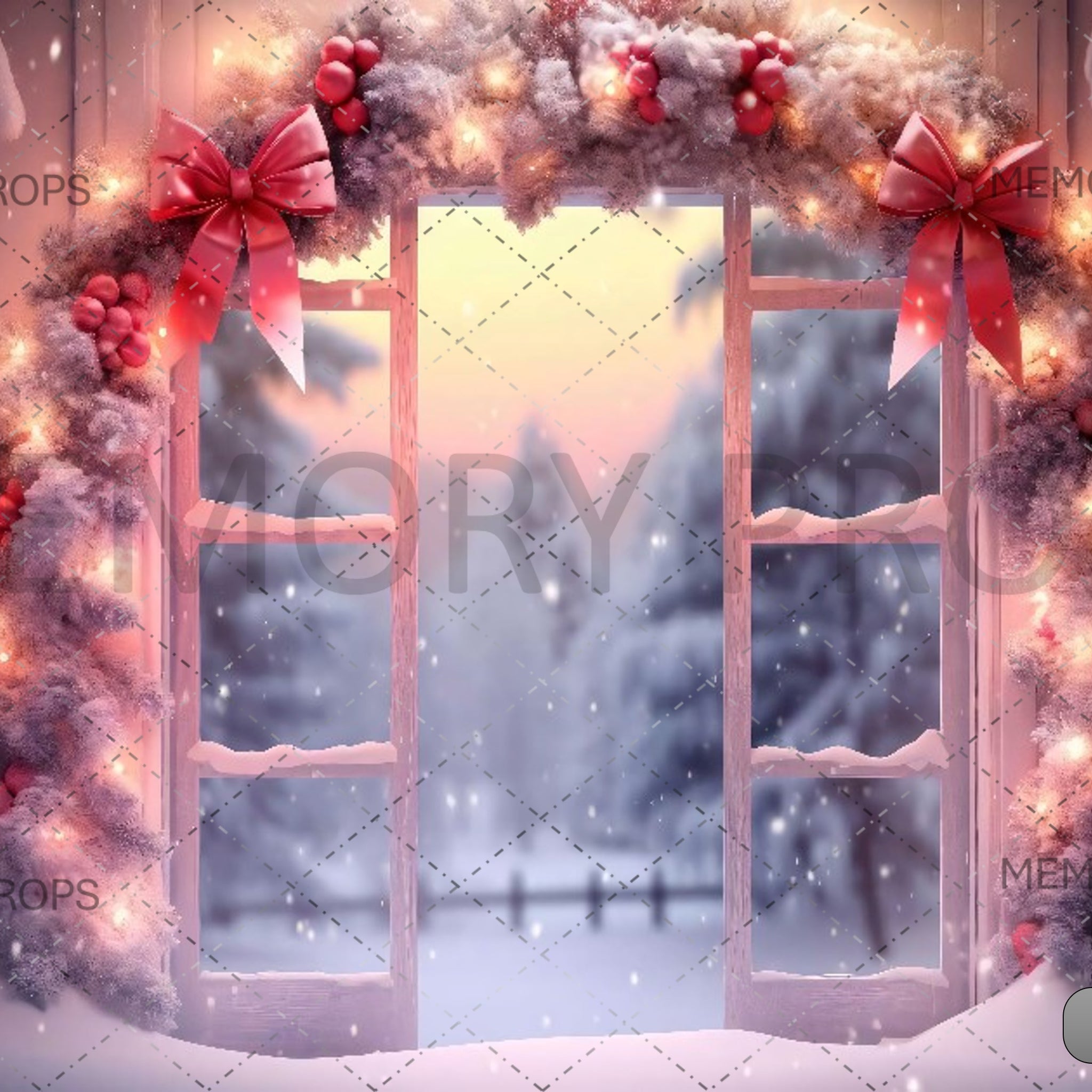 CHRISTMAS DECOR ON THE DOOR - PRINTED BACKDROPS