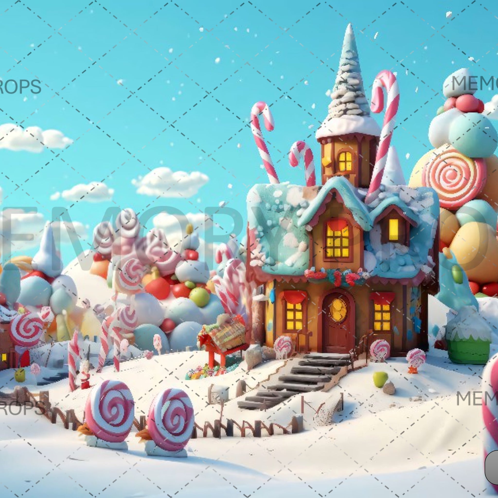 CHRISTMAS CANDY LAND - PRINTED BACKDROPS