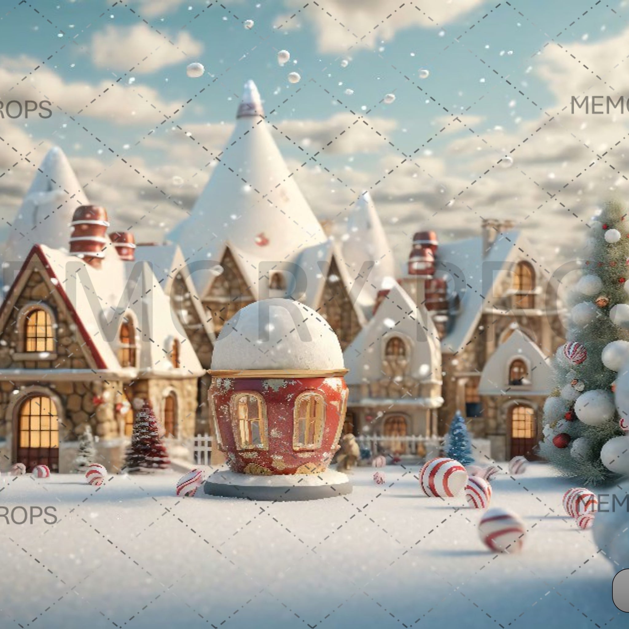 ENCHANTING WINTER WONDERLAND SCENES WITH CHRISTMAS - PRINTED BACKDROPS