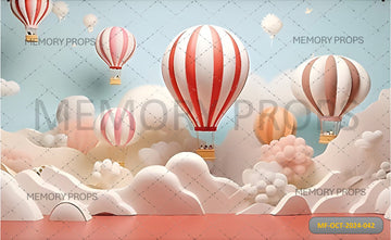 LANDSCAPE WITH HOT AIR BALLOONS - PRINTED BACKDROPS