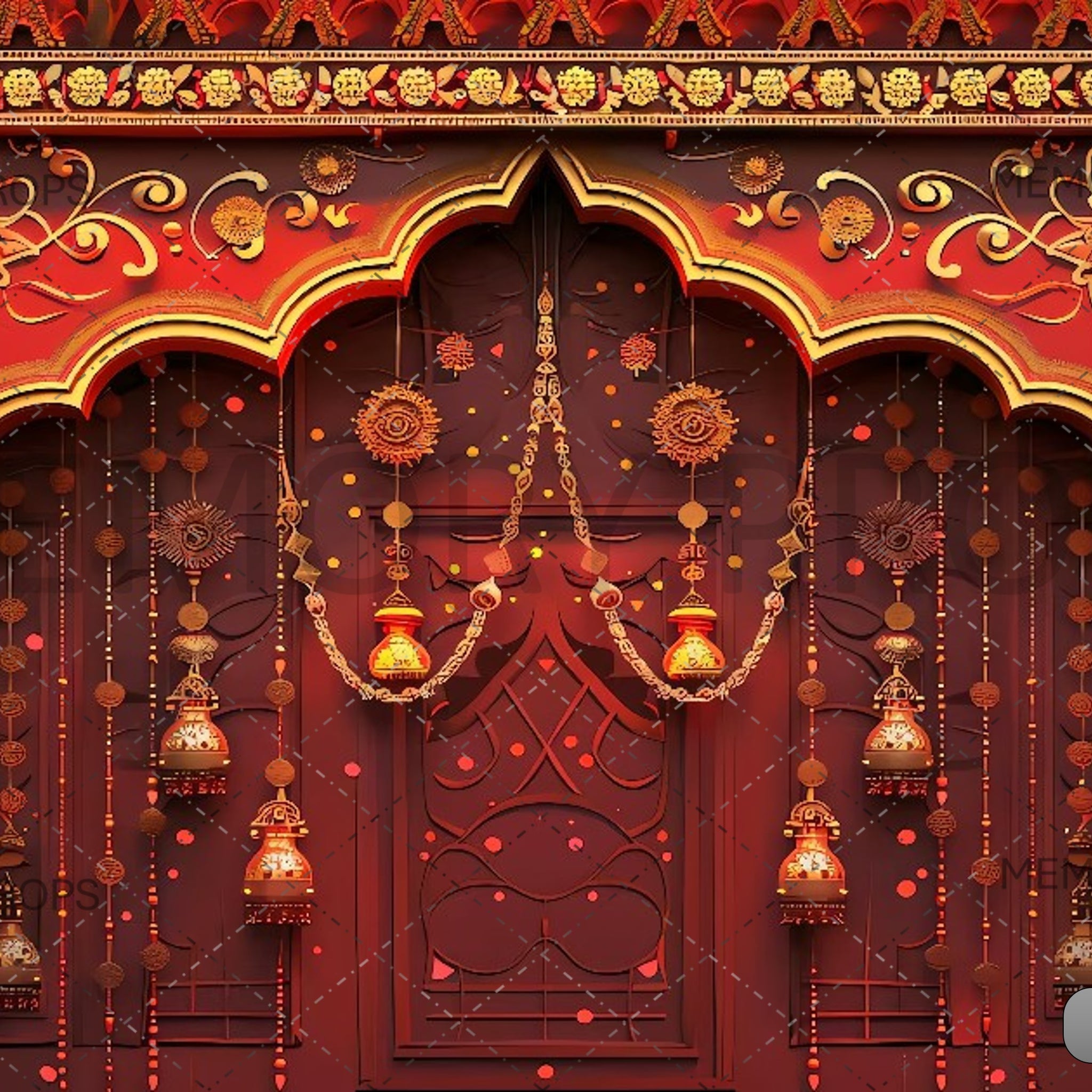 DECORATIVE TORAN DOORWAY HANGING DIWALI - PRINTED BACKDROPS