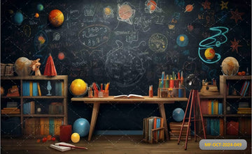 BACK TO SCHOOL THEME FEATURES A CHALKBOARD - PRINTED BACKDROPS