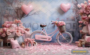 CYCLE WITH PINK BALLOON DECORATED - PRINTED BACKDROPS