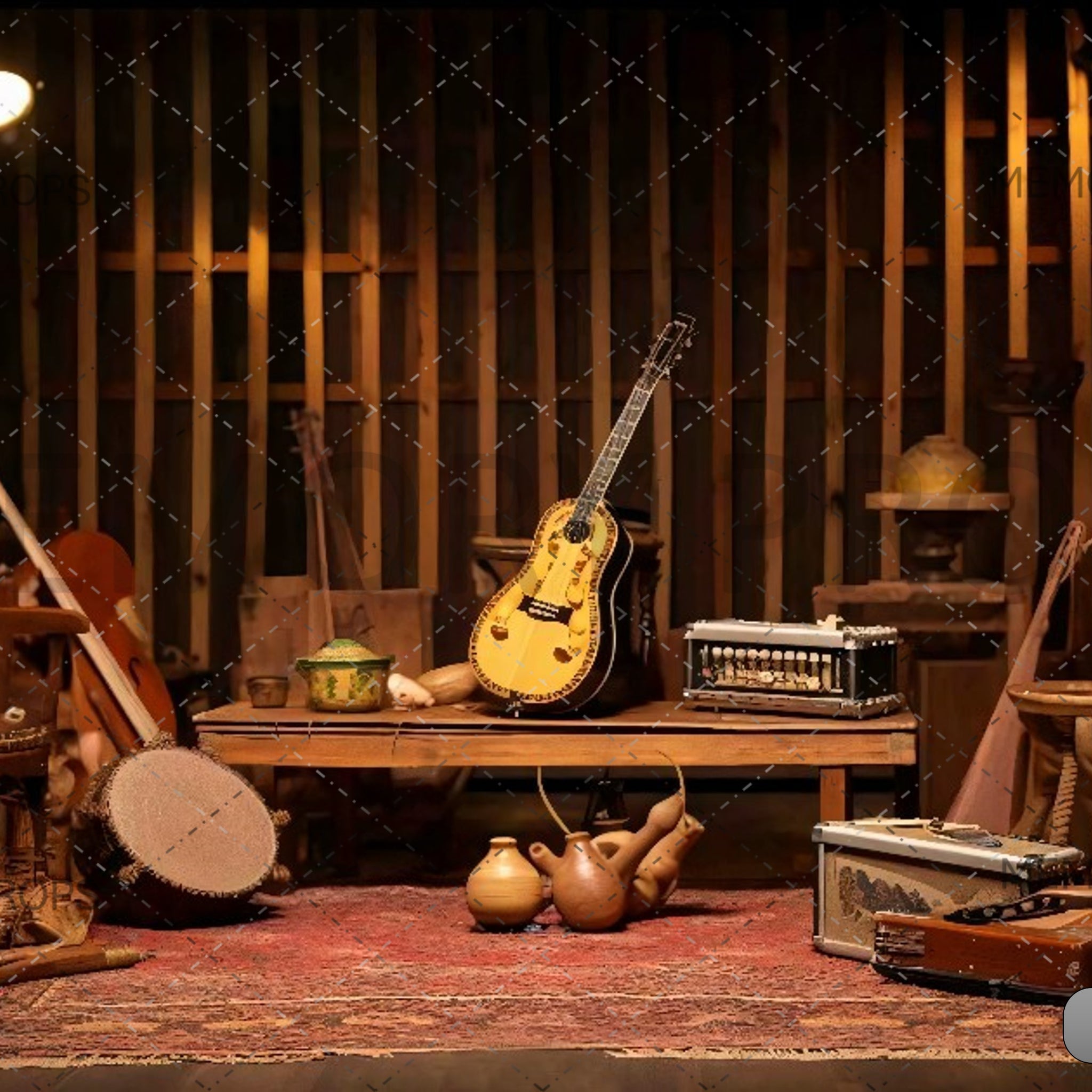 STILL LIFE OF MUSICAL INSTRUMENTS - PRINTED BACKDROPS