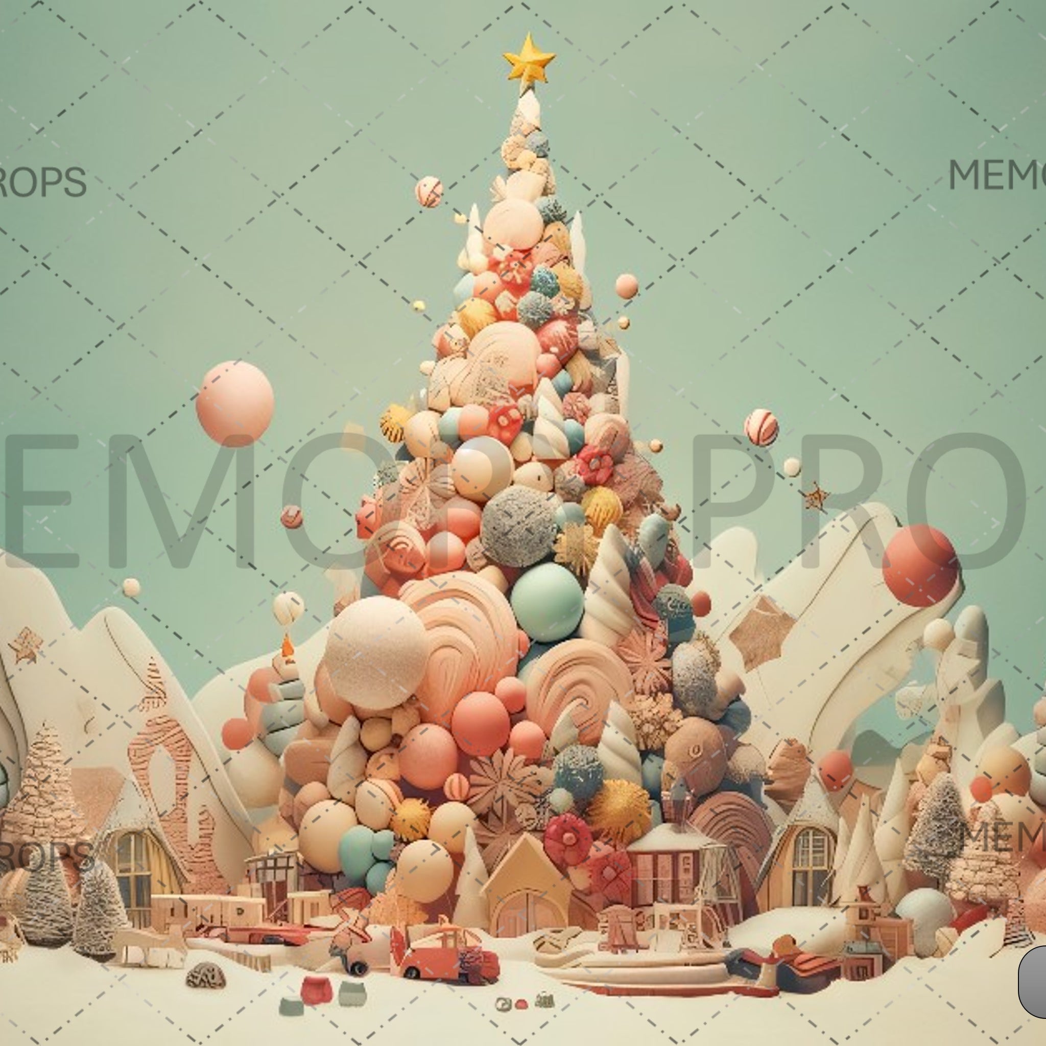 GIANT CHRISTMAS TREE WITH CANDY - PRINTED BACKDROPS