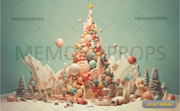 GIANT CHRISTMAS TREE WITH CANDY - PRINTED BACKDROPS